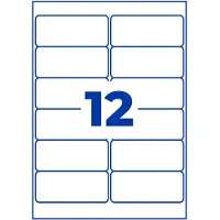Avery Etiketter 99,1x42,3 mm, hvid, holdbare, til inkjet - (10 ark x 12 stk.)