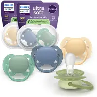 Philips AVENT Pacifier SCF091/53 ultra soft, Ultramyk, Ortodontisk, Silikon, Gutt/Jente