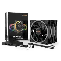 be quiet! Light Wings - Kabinettvifte - 140 mm - svart (en pakke 3)