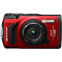 Olympus OM System Tough TG-7 - Digitalkamera - kompakt - 12.0 MP - 4K / 30 fps - 4optisk x-zoom - Bluetooth, Wireless LAN - under vannet inntil 15 m - rød
