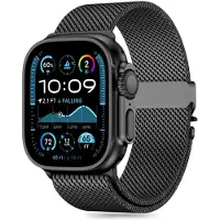 Tech-Protect Milano-rem til Watch 6/7/8/9/10/SE/Ultra 1/2 (44/45/46/49 MM) - Svart
