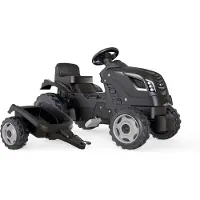Smoby Tractor XL Black for Pedal med tilhenger