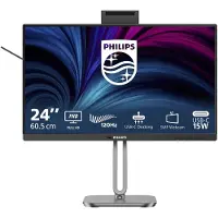 Philips 24B2U4301H - 4000 Series - LED-skjerm - 24 (23.8 synlig) - 1920 x 1080 Full HD (1080p) @ 120 Hz - IPS - 1500:1 - HDMI, DisplayPort, USB-C - høyttalere - sølv, koksgrå