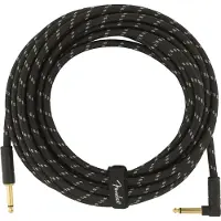 Fender Deluxe 25 Fot Lang Rett/Vinklet Instrumentkabel Svart Tweed