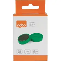 Nobo Whiteboard magneter 38 mm, styrke 2,5 kg, pakke med 10 stk., Whiteboard-magnet, Grønn, 38 mm, 190 mm, 20 mm, 250 g