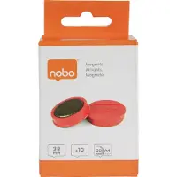 Nobo Whiteboard magneter 38 mm, styrke 2,5 kg, pakke med 10 stk., Whiteboard-magnet, Rød, 38 mm, 20 mm, 38 mm, 190 mm