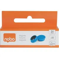Nobo Whiteboard magneter 24 mm, pakke med 10 stk. Blå
