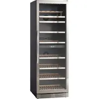 Scandomestic SV 124 X - Vinkjøleskap - 2 soner - bredde: 59,5 cm - dybde: 67,7 cm - høyde: 176,4 cm - 416 liter - Rustfit stål/svart - Opptil 126 flasker