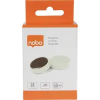 Nobo Whiteboard magneter 38 mm, styrke 2,5 kg, pakke med 10 stk., Whiteboard-magnet, Hvit, 38 mm, 20 mm, 38 mm, 190 mm