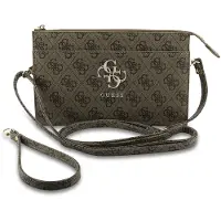 GUESS 4G Metal Logo Universal telefonveske med skulderrem - Brun