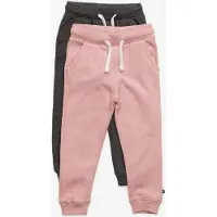 Minymo Joggebukser - 2-pack - Rosa/Grå - - 12 år (152) - Joggebukse
