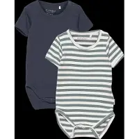 Minymo Bodyer k/e - 2-pack - Goblin Blue - - 1½ år (86) - Kortermet body