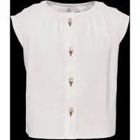 Only Kids Lina Bluse Loose Fit Cloud Dancer Icecream/Tickled Pink (98 /3 år)