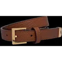 Lauren Accesorios for woman. 412912036001 Narrow brown grained leather belt (M), Casual