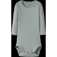 Name it Body I/e - Rib - NkfKab - Slate Grå - - 1 år (80) - Langermet Body
