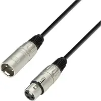 Adam hall 3 Star, XLR (3-pin), Hankjønn, XLR (3-pin), Hunkjønn, 10 m, Sort, Sølv
