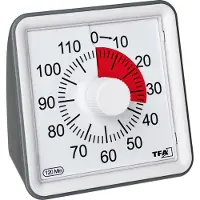 TFA-Dostmann VISUAL, Mekanisk tidsur, Antrasitt, Hvit, 1 min, Plast, Frittstående, AAA