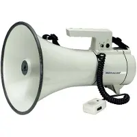 Monacor TM-35 Megafon med håndmikrofon, med holdesele, Integreret lyd