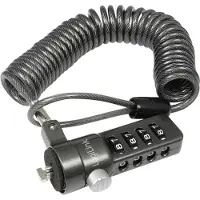 Logilink NBS004, 1,8 m, Kombinasjonslås, Zink-stål, Svart