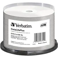 Verbatim DataLifePlus Professional - 50 x DVD-R - 4.7 GB 16x - hvit - blekkstråleskrivbar overflate, bred skrivbar overflate - spindel