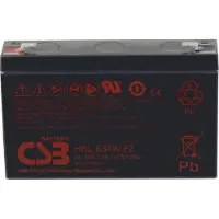 CSB HRL634W, Forseglet blysyre (VRLA), 6 V, Blå, Lilla, 34 Wh, ISO 9001, ISO 14001, 1,32 kg