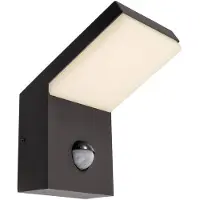 Deko-light Utendørs LED-vegglampe med sensor Tucanae, grå, høyde 22 cm, IP54