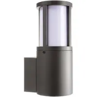 Deko-light Facado II utendørs vegglampe, grå/opal, Ø 11 cm, IP65, metall