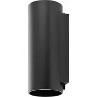 Deko-light Utendørs vegglampe CAN, svart, 2 lyskilder, Ø 8 cm IP65 metall GU10