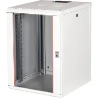 Roline 26.21.0007, Veggmonterbar hylle, 16U, Nøkkellås, Rack skinner, 36 kg, Grå