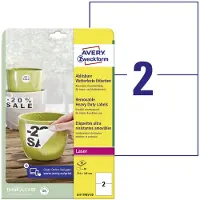 Avery Etiketter Zweckform L4717REV-20 hvit 210x148 mm permanent hvit - (20 ark x 2 etiketter)