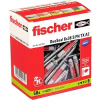 Fischer Group Duo Seal 6x38 Mm S A2 Skrue Og Plugg 50 Enheter
