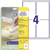 Avery Zweckform L4733REV - Fjernbart adhesiv - hvit - 99.1 x 139 mm 100 stk (25 ark x 4) merkelapper