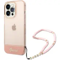 GUESS GUHCP14XHGCOHP iPhone 14 Pro Max 6,7" rosa/rosa hardcase Translucent Pearl Strap