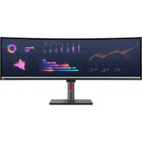Lenovo ThinkVision P49w-30 - LED-skjerm - kurvet - 49" - 5120 x 1440 UltraWide Dual QHD @ 60 Hz - IPS - 350 cd/m² - 2000:1 - DisplayHDR 10 - 4 ms -...