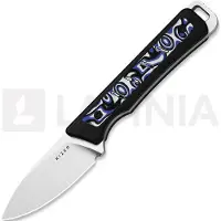 Kizer Cutlery Whiskey Jack AEB-L kniv, Black/Blue/White Vortex Micarta, Satin