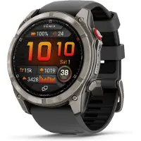 Garmin Fenix 8 Pro - 51 mm - titan - Ja sportsur med stropp - silikon - graphite/black - håndleddstørrelse: 127-210 mm - display 1.4 - 32 GB - Bluetooth, ANT+, Wi-Fi, LTE - 90 g