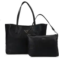 GUESS for woman. HWEVG951428 Victtoria black 2-in-1 tote bag (OSFA), Casual, Polyurethane
