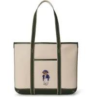 Ralph Lauren for woman. 428P14295001 Small beige Polo Bear shopper tote bag (OSFA), Casual, Cotton