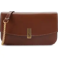 Ralph Lauren for woman. 427P04993001 Brown leather Polo ID chain bag wallet (OSFA), Casual