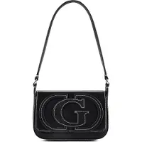 GUESS for woman. HWVG9740190 Black Ruby flap shoulder bag (OSFA), Casual, Polyurethane