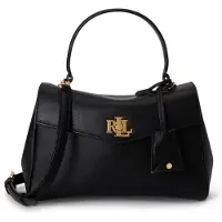 Ralph Lauren for woman. 431P15611002 Farrah small nappa leather satchel bag black (OSFA), Casual, Classic