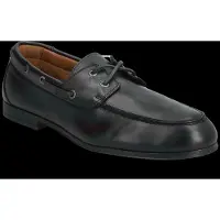 Tommy Hilfiger for man. FM0FM05748 Black supple leather boat shoes (44), Flat, Laces, Casual