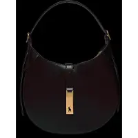 Ralph Lauren for woman. 428944017001 Shoulder Polo ID leather bag small (OSFA), Black, Casual