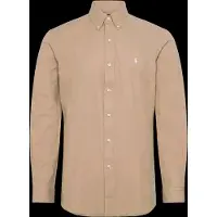 Ralph Lauren for man. 710929349503 Beige Custom Fit stretch poplin shirt (S), Casual, Cotton, Long sleeve