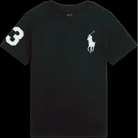 Ralph Lauren for boy. 322832907055 Big Pony black cotton knitted t-shirt (3años= 102/108cm), Classic, Short sleeve, children's fashion