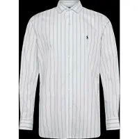Ralph Lauren for man. 712B15309005 White, blue striped Custom Fit poplin shirt (39), Casual, Cotton, Classic, Long sleeve