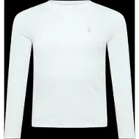 Ralph Lauren for girl. 313841122030 Long sleeve white jersey knit t-shirt ((M) 8/9años= 136/142cm), Casual, Cotton, children's fashion