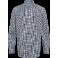 Ralph Lauren for man. 710929347500 Stretch poplin shirt with navy checks (XXL), Casual, Cotton, Long sleeve