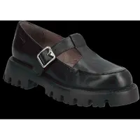 Wonders for woman. C-7515_5511_5792 Goodfly 15 Black Leather Shoes (40), Flat, Buckle, Casual