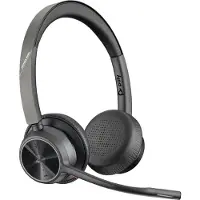 Poly Voyager 4320-M - Voyager 4300 UC series - hodesett - on-ear - Bluetooth - trådløs, kablet - USB-C - svart - Certified for Microsoft Teams, ...